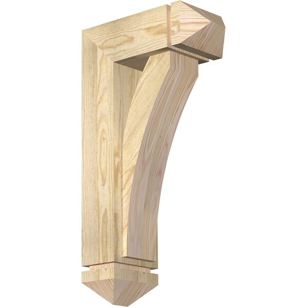 Ekena Millwork Thorton Arts and Crafts Rough Sawn Bracket w/ Offset Brace, Douglas Fir, 6"W x 14"D x 26"H BKT0604X14X26THR03RDF - main